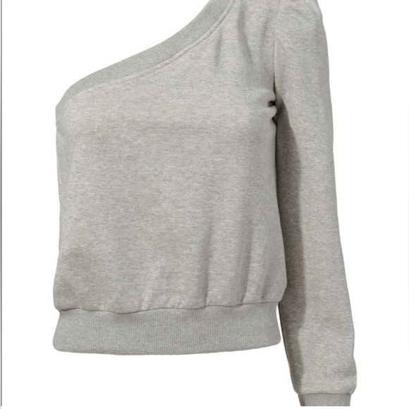 ALC Crane Sweatshirt Intermix Revolve One Shoulder Top XS Grey - Picture 2 of 11